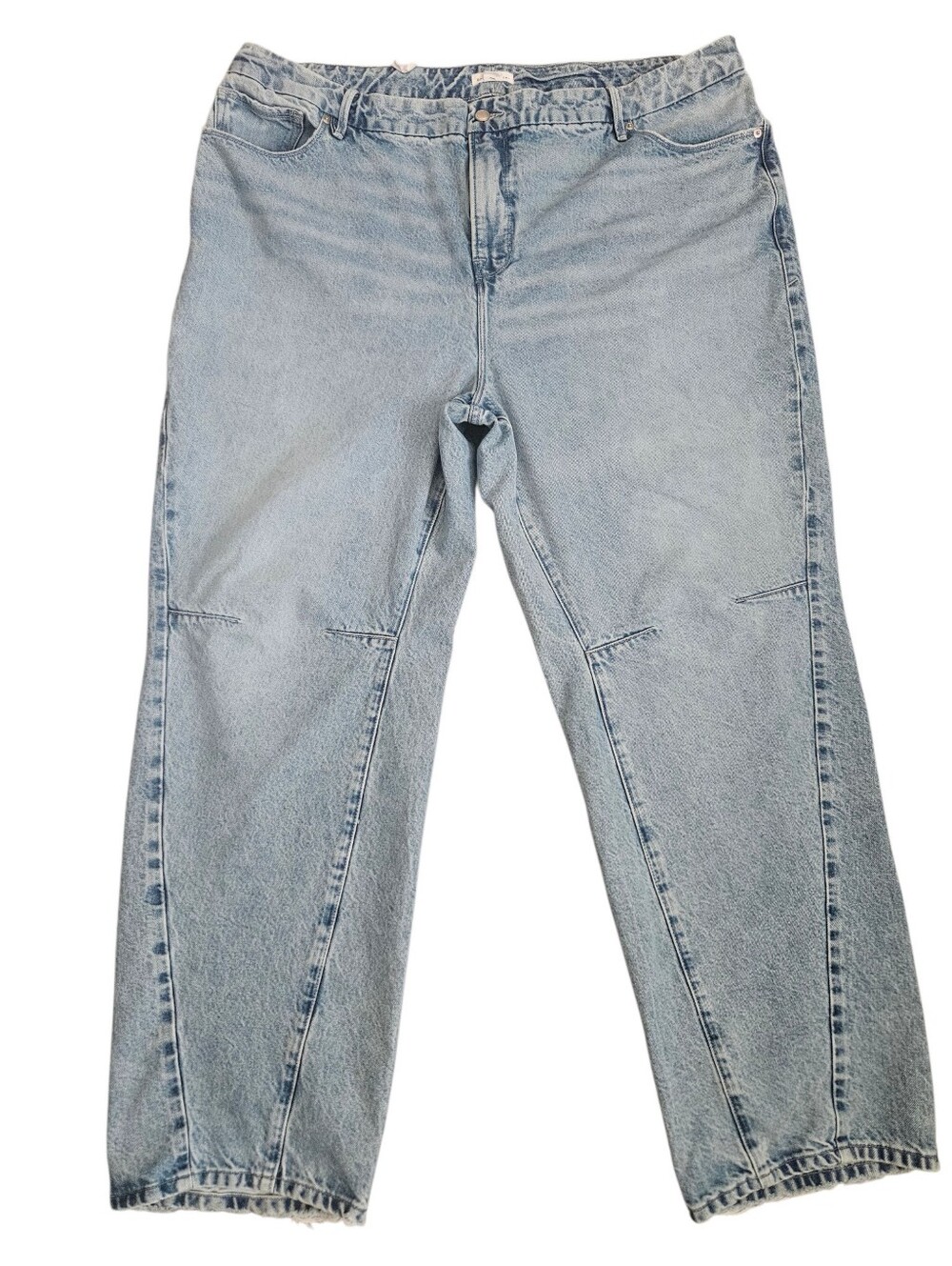 Good American Womens Good 90's Drawstring Light Blue Jeans Sz 18 Relaxed